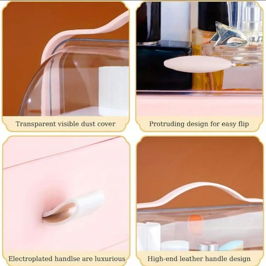 Luxury Cosmetic Storage Box Der pe Dustproof Desktop Organizer Box Skin Care Products Vani Desk Storage Ra
