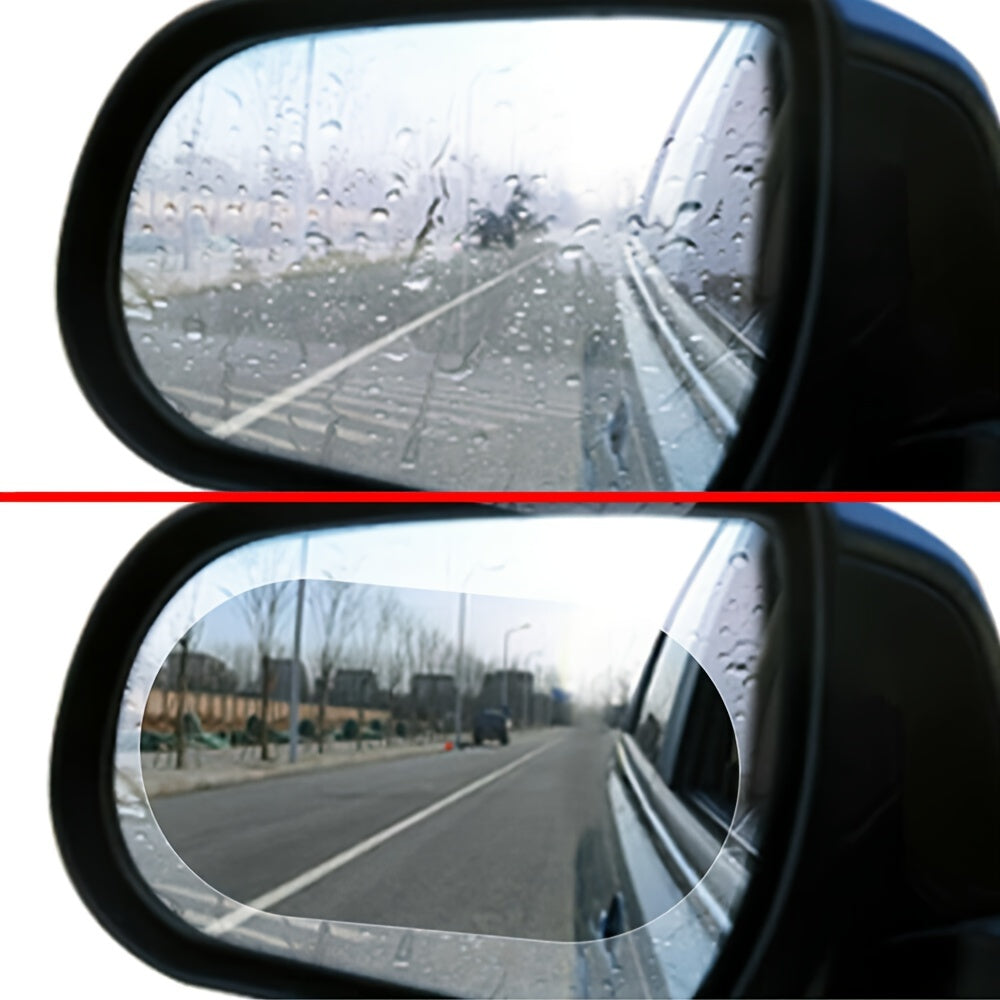 4pcs Car Rearview Mirror Films Anti-Rain Fog Waterproof PET Clear Film Accessories