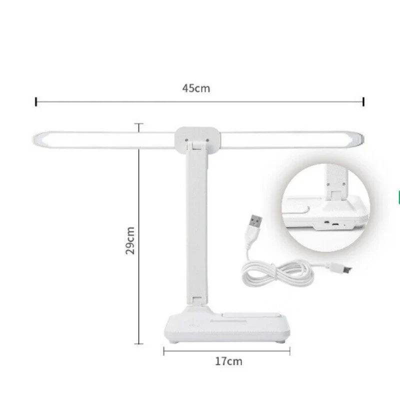 LED Desk Lamp Touch Dimming Table Lamp USB Charging Foldable With Pen Holder Night Light For Bedroom Student Study Reading