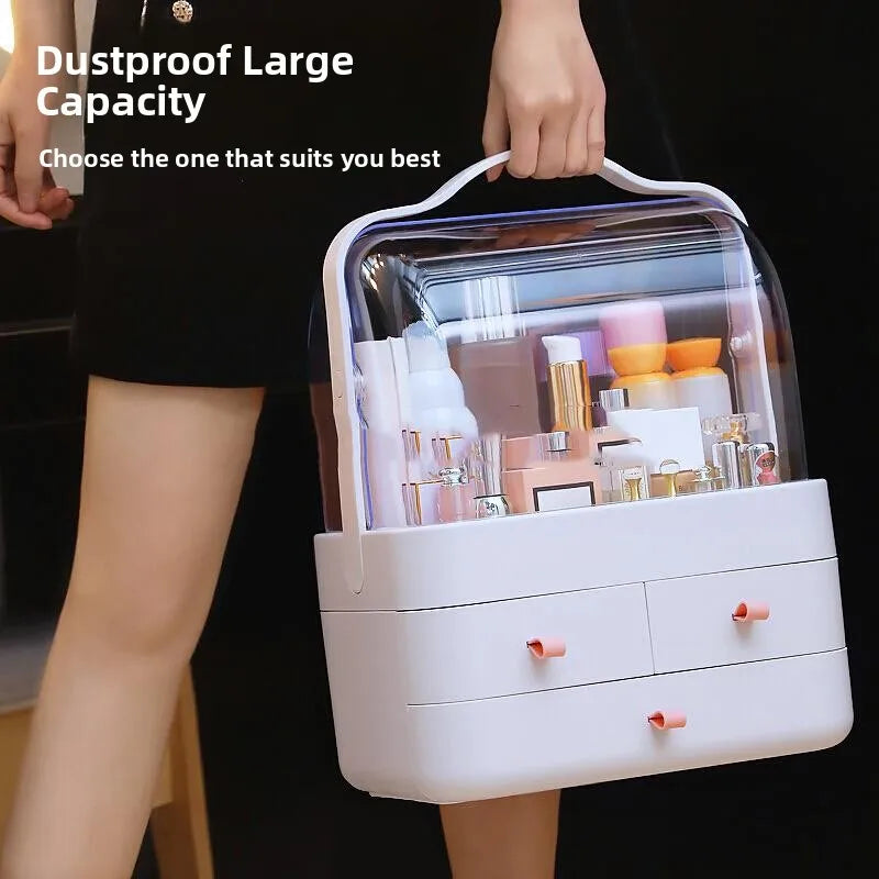 Luxury Cosmetic Storage Box Der pe Dustproof Desktop Organizer Box Skin Care Products Vani Desk Storage Ra