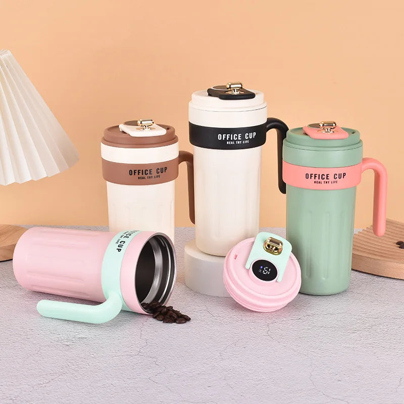 New Stainless Steel Intelligent Temperature Display Accompanying Water Cup Coffee Cup Portable Rope Direct Drinking Thermos Cup