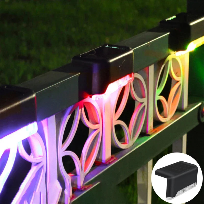 4PCS Solar Deck Light Outdoor Waterproof Solar Power Garden Lamps for Railing Stairs Step Fence Yard Patio Pathway