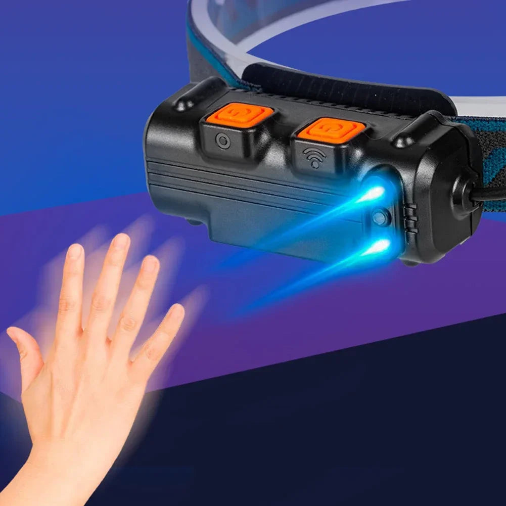 Induction LED Headlamp XPG+COB Wave Sensor Head Flashlight Super Bright USB Rechargeable Fishing Headlight Camping Lanterns