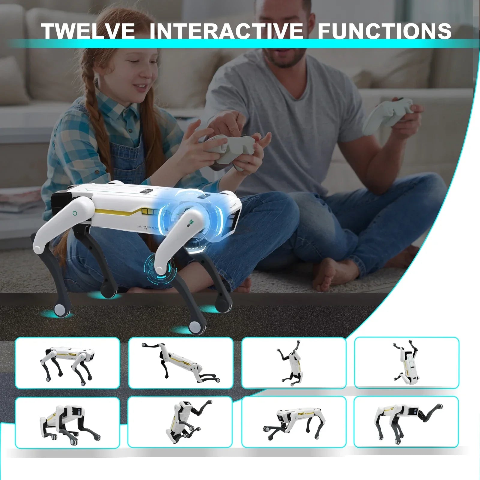 AI Simulation Robot Dog Intelligent Machine Dog Voice Command APP Control Programming Interactive Performs Acrobatics Robot Dog