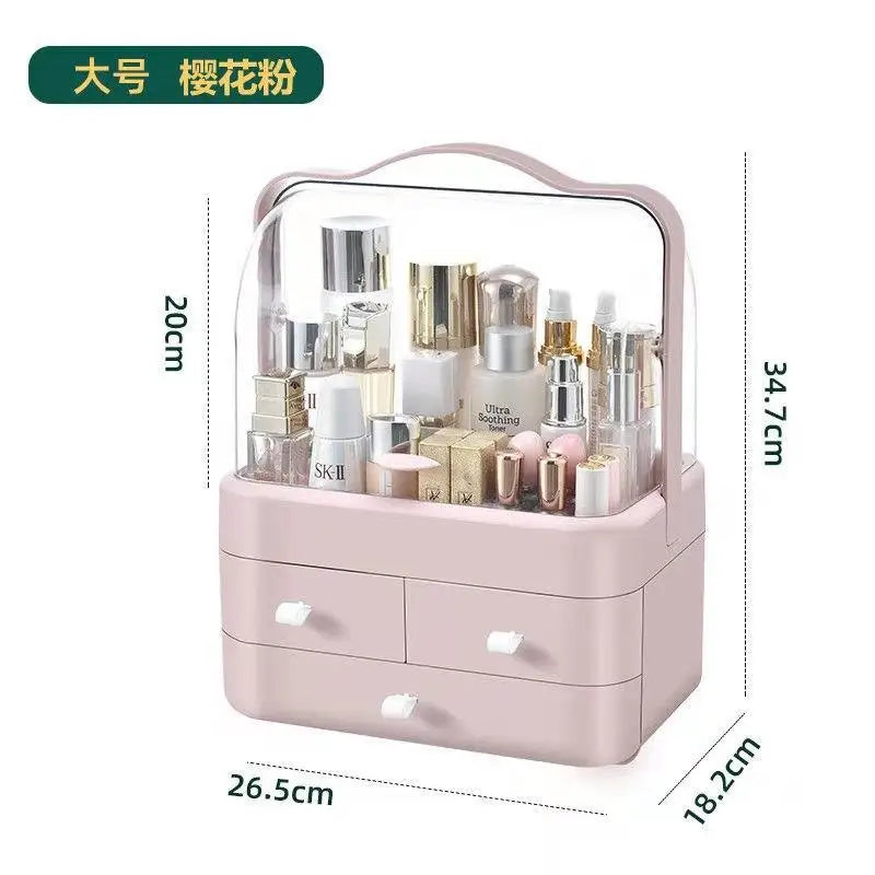 Luxury Cosmetic Storage Box Der pe Dustproof Desktop Organizer Box Skin Care Products Vani Desk Storage Ra