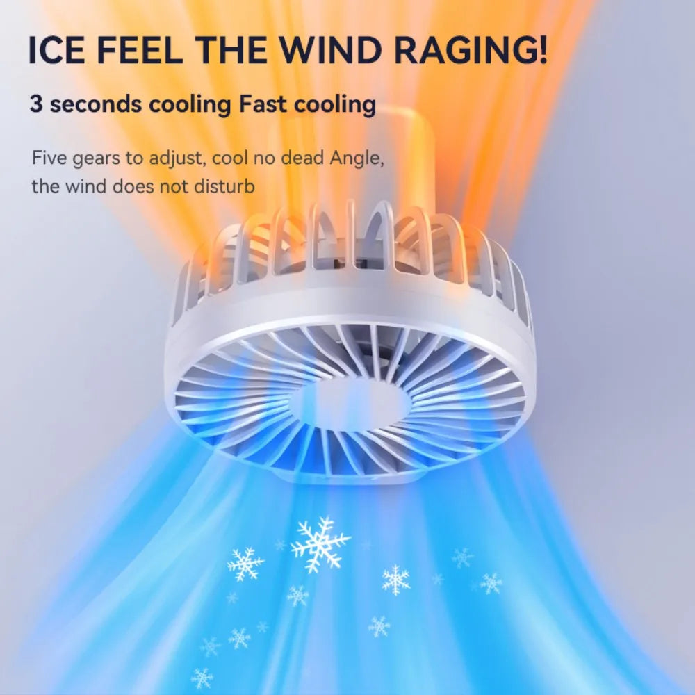 Mini Fan Type-c 1200mAh Rechargeable 90° Fold Cooling Portable Handheld Electric Fan Tudent Dormitory Led Digital Display Fans