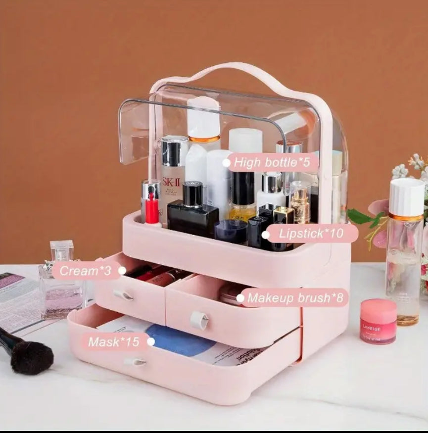 Luxury Cosmetic Storage Box Der pe Dustproof Desktop Organizer Box Skin Care Products Vani Desk Storage Ra