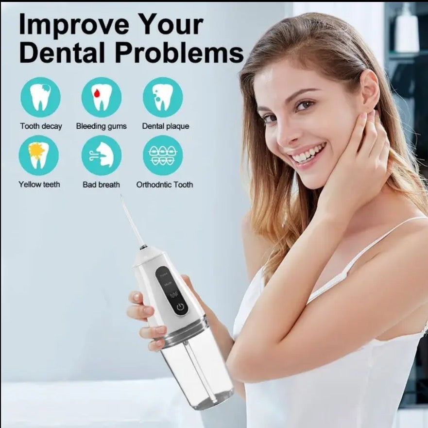 Portable Smart Electric Oral Irrigator Water Flosser 4 Jets 3 Modes Rechargeable Dental Water Jet Irrigator Dental Teeth Cleaner